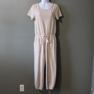 Hem & Thread Striped Short Sleeve Jumpsuit Size M
